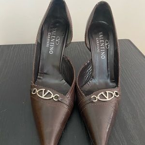 Brown leather Valentino heels